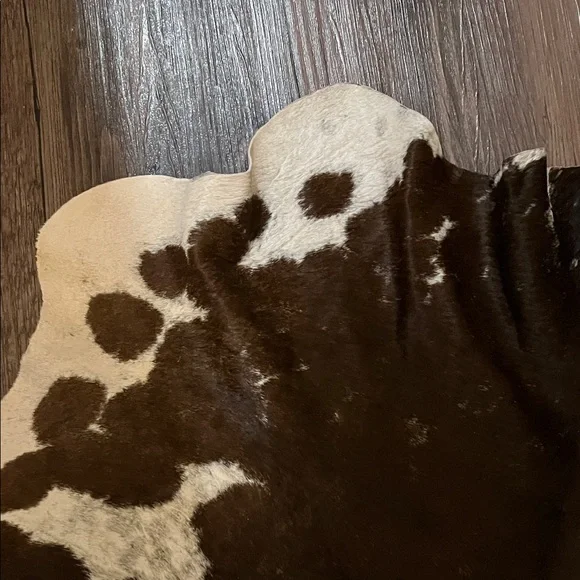 Authentic Cowhide Rug in Brown, Black, and White - Picture 6 of 8